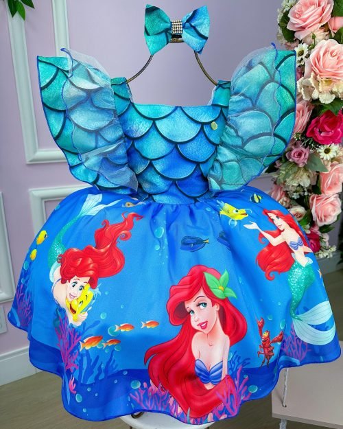 Vestido Temáticos Kids Ariel – A Pequena Sereia