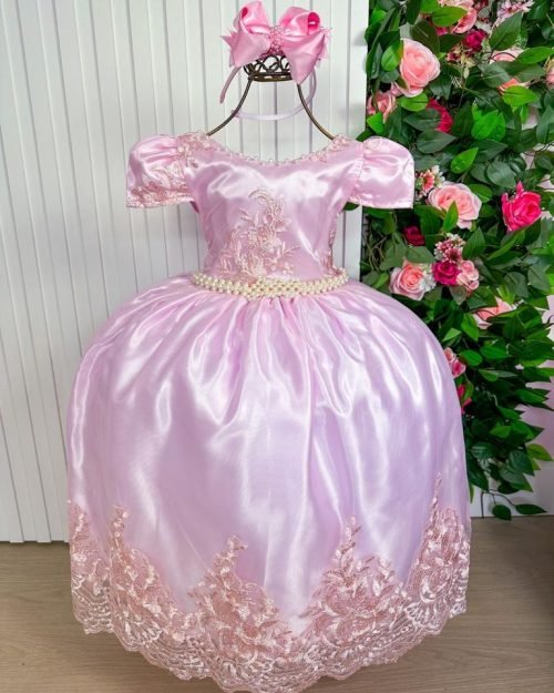 Vestido Enjoy Longo Sofia Rosa Bebê