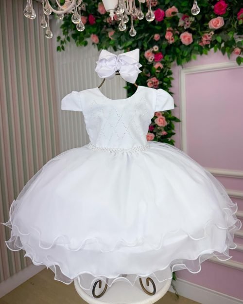 Vestido Vitoria Kids Maria Clara Branco