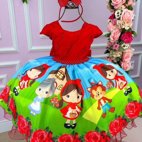 Vestido Infantil Temáticos da Gigi Chapeuzinho Vermelho