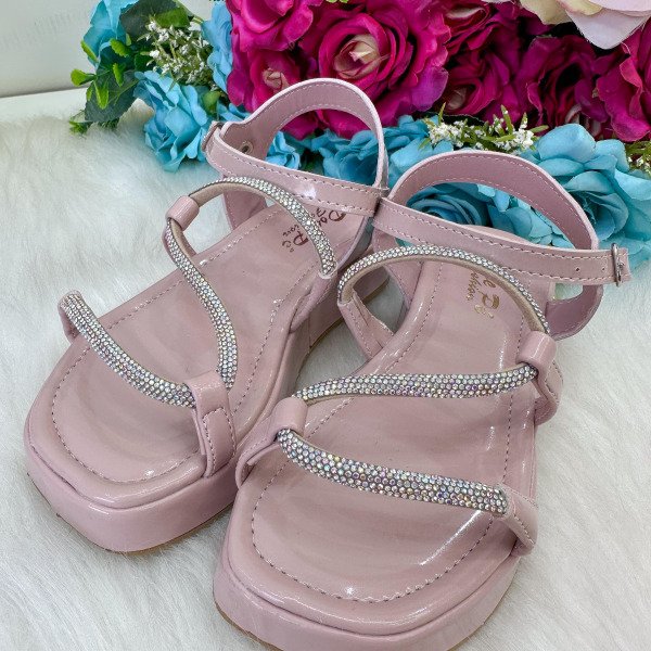 Sandália Doce Pe Verniz Nude/Rose Lilia