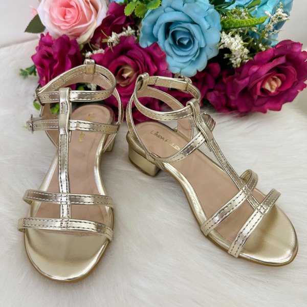 Sandalia Flor Di Mila Mariana Dourada