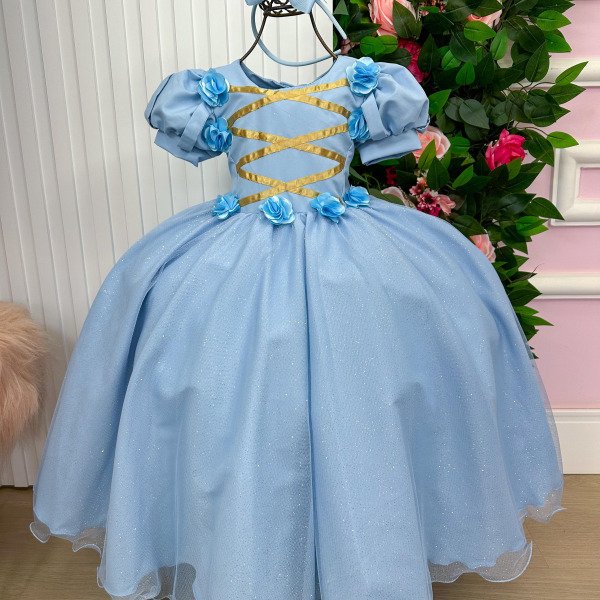 Vestido Bella Child/Fantasia Longa Cinderela
