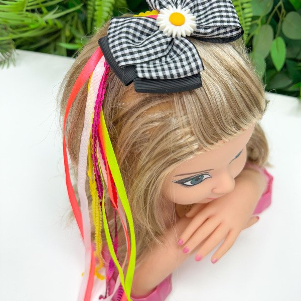 Laço Belli Bico de Pato Preto Xadrez Junino