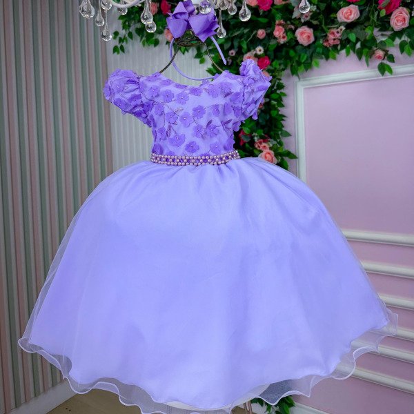 Vestido Juvenil Miss Cherry Paloma Lilas