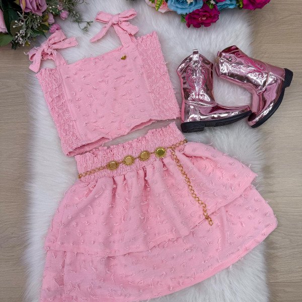 Conjunto Blogueirinha Clarissa Rosa Bebe