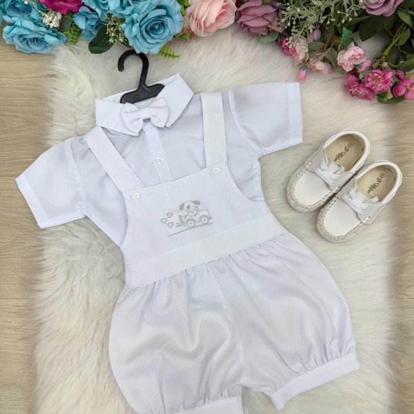 Conjunto Miss Cherry Meninos Bebe Theo Branco