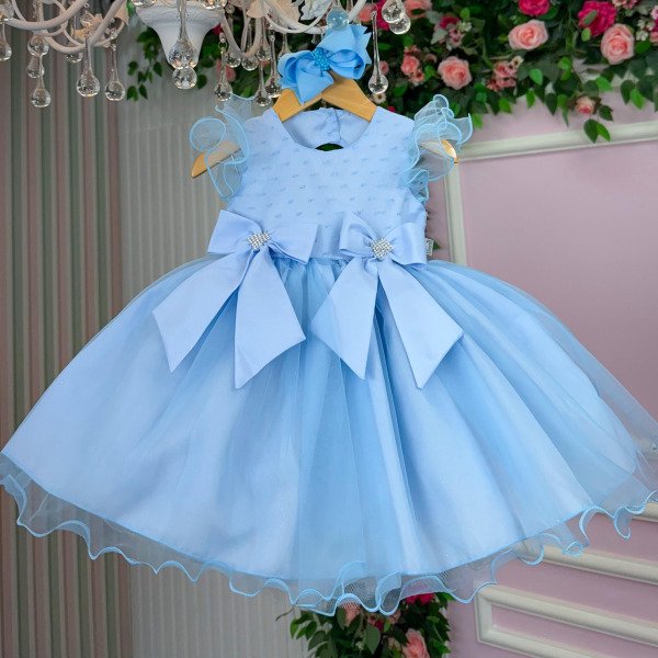 Vestido Marie Bebe Mia Azul Bebe