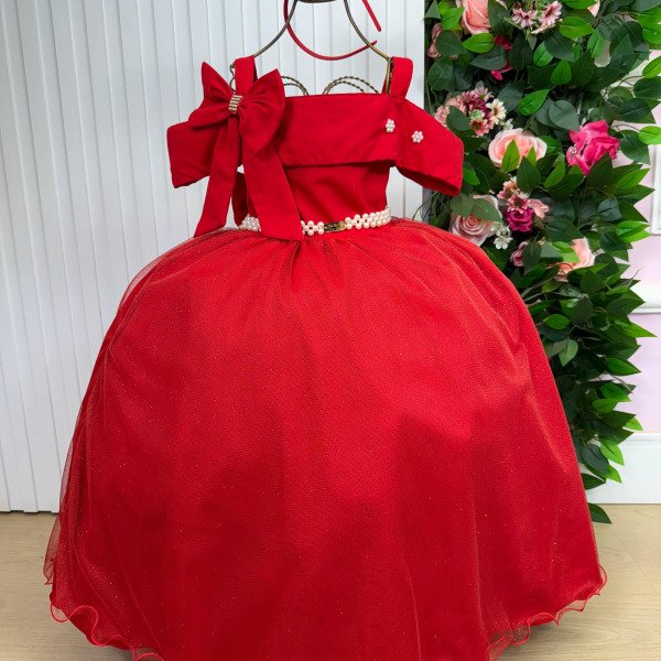 Vestido Banana Club Longo Doce Elegancia Vermelho