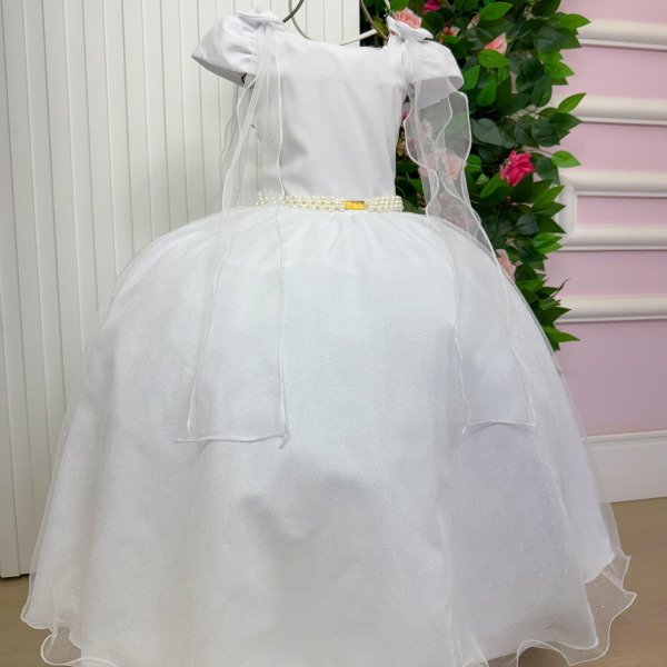 Vestido Banana Club Longo Diamante Branco