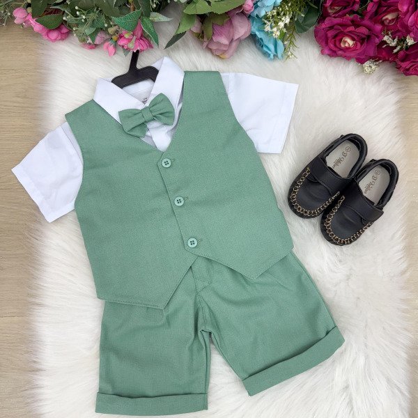 Conjunto Social Miss Cherry Leandro Colete Verde