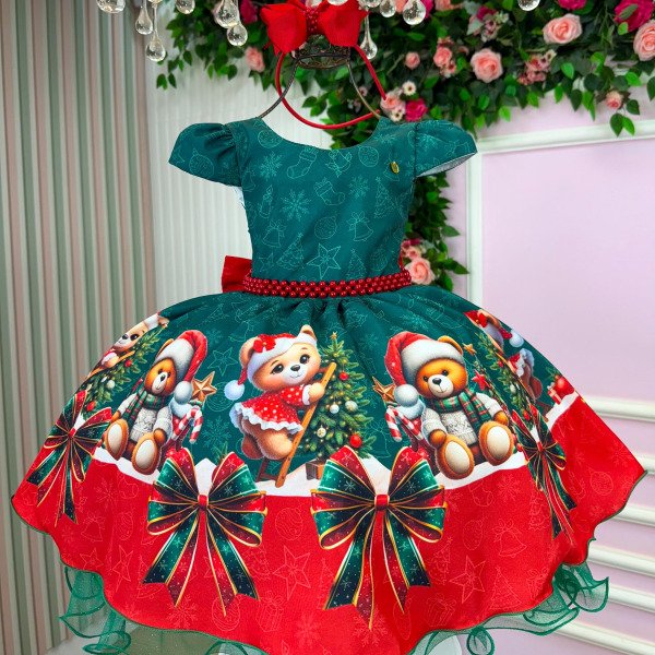 Vestido Banana Club Teddy Natalino Verde